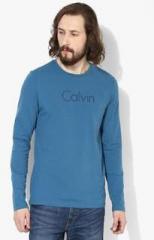 Calvin Klein Jeans Blue Printed Round Neck T Shirt men