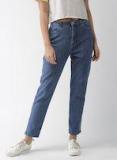 Forever 21 Blue Regular Fit Mid Rise Low Distress Stretchable Cropped Jeans women