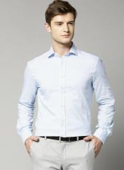 Marks & Spencer Blue Checked Slim Fit Formal Shirt men