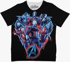 Marvel By Crossroad Black Printed T Shirt boys