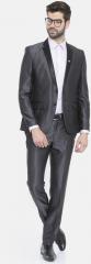 Parx Charcoal Grey Self Design Urban Fit Single Breasted Formal Suit men