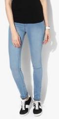 Pepe Jeans Blue Washed Low Rise Skinny Jeans women