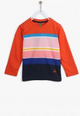 United Colors Of Benetton Multi Striped Regular Fit Round Neck Tshirt boys