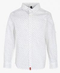United Colors Of Benetton Off White Casual Shirt boys