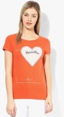 United Colors Of Benetton Red Printed T Shirt women