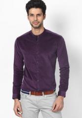 Wills Lifestyle Purple Casual Shirt men