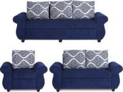 Bharat Lifestyle Alisa Fabric 3 + 2 + 1 Blue Sofa Set