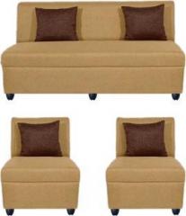 Bharat Lifestyle Delta Fabric 3 + 1 + 1 Cream Sofa Set