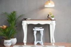 Furnishilp White Solid Wood Console Table Elephant Carving Designing Console Solid Wood Console Table