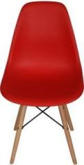 Lakdi The Furniture Co. PP Cafe chair with rubber wood legs Plastic Dining Chair
