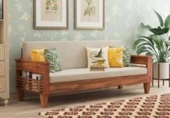 Saamenia Furnitures Solid Sheesham Wood Three Seater Sofa Bed Without Cushion For Living Room | 3 Seater Double Solid Wood Fold Out Sofa Cum Bed
