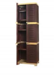 Supreme Fusion 03 Large Cupboard, Globus Brown And Beige Plastic Free Standing Cabinet