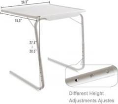 Tuzech White Adjustable Folding Laptop Plastic Study Table