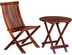Woodsworth Asilo Chair and Table Set in Provincial Teak Finish