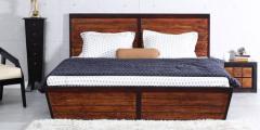 Woodsworth Illinois Queen Size Bed In Dual Tone Finish