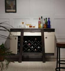 Woodsworth Langley Bar Cabinet in Olive Grey Finish