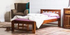 Woodsworth Santa Cruz Solid Wood Single Bed in Honey Oak Finish