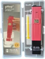 Balrama PH Meter Hanna Instruments pHep HI96107 Pocket Sized PH Meter Hydroponic Water pH Meter Water Purity Tester with Care Box for RO Service Handheld Pen Type Portable Plastic Pocket Digital Thermometer