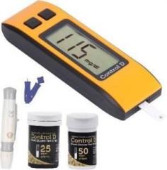 Control D Blood Glucose monitoring system machine including 75 Test Strip Glucometer