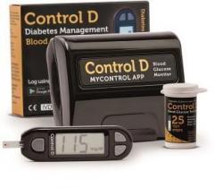 Control D Digital Glucose Blood Sugar testing Monitor Machine with 25 Strips Glucometer