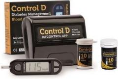 Control D Glucose Blood Sugar Testing Monitor with 20 Strips Glucometer