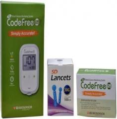 Sd Codefree Plus Glucometer With 60 Test Strips, 110 Sd Lancets Glucometer
