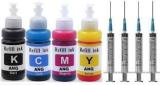 Ang Canon Printer Refill Ink Kit 400ml with Syringes for PG 740, CL 741, PG 745, CL 746, PG 47, CL 57, PG 88, CL 98, PG 810, CL 811, PG 830, CL 831, PG 89, CL 99 Cartridges With 4 Syringes Black + Tri Color Combo Pack Ink Cartridge