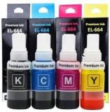Ang Refill Ink Compatible for Epson L130, L360, L380, L350, L361, L565, L210, L220, L310, L355, L365, L385, L405, L455, L130, L485, L550, L1300 epson l380 printer ink Black + Tri Color Combo Pack Ink Cartridge