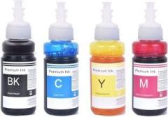 R C Print Ink For T664 Compatible L130 L210 L220 L385 L565 L310 L350 L355 L361 L365 Black + Tri Color Combo Pack Ink Bottle