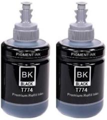 Teqbot Ink For Epson Eco Tank T774 Pack of 2 M100 / M105 / M200 / M205 / L655 Black Twin Pack Ink Bottle
