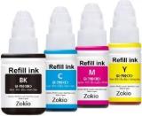 Zokio Refill Ink For Canon PIXMA G2000, G2002, G2010, G2012, G3000, G3010, G3012, G3100, G4000 Black + Tri Color Combo Pack Ink Bottle