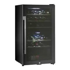 Kaff 76 Litres WC 76 DZ Free Standing Wine Cooler Refrigerator Dual Zone WC 76 DZ/ 29 Bottles Approx. With UV Protection Inner Glass | Wooden Shelves Wine Fridge For Red And White Champagne