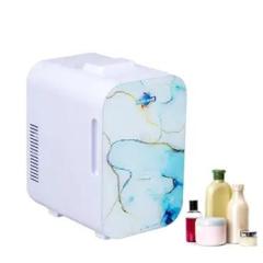 Rockwell 8 Litres Retro Mini Fridge And Warmer, AC/DC Portable Thermoelectric Cooler/Warmer For Skincare, Cosmetics, Snacks & Medicine Blue