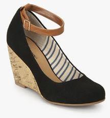 Call It Spring Pale Black Ankle Strap Wedges women