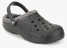 Crocs Baya Fleece Clogs Black Sandals women