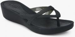 Crocs Black Solid Open Toe Flats for 