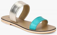 Valentino Aqua Blue Metallic Sandals women