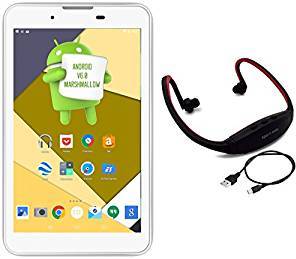 Ikall N3 Dual Sim 7Inch Display 3G Calling Tablet With Mp3/Fm Player Neckband White