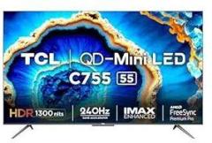 Tcl 55 inch (139 cm) QD Mini Google 55C755 (Black) Smart 4K Ultra HD LED TV