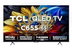 Tcl 65 inch (164 cm) Google 65C655 (Black) Smart 4K Ultra HD QLED TV