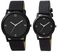 Analog Unisex Child Watch Black Dial, Black Colored Strap Pack of 2