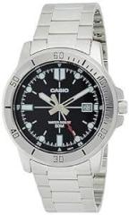 Casio Men Stainless Steel Enticer Analog Black Dial Mtp Vd01D 1Evudf A1362, Band Color Silver