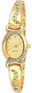 Analog Bangle Gold Dial Luxury Fashion Bracelet Watch for Women & Girls W158