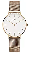 Daniel Wellington Analogue 32 mm Classic Petite Melrose White Dial Rose Gold Plated Mesh Women's and Men's Watch