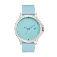 Fastrack Unisex Silicone Analog Blue Dial Watch 38024Pp64W, Band Color Blue