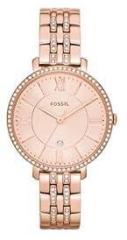 Fossil Jacqueline Analog Rose Gold Dial and Band Women's Stainless Steel Watch ES3546