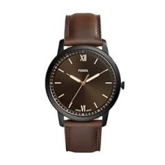 Fossil Leather Analog Black Dial Men Watch Fs5551, Brown Band