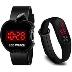 Goldenize fashion Kids Digital Date and Time Black Dial LED Watch for Stylish Kids Unisex Birthday Gift Digital Children Watch for Boys & Girls | Pack of 2