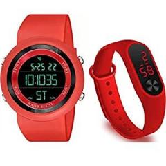 Goldenize fashion New Kids Red Digital Date and Time Dial LED Watch for Stylish Kids Unisex Birthday Gift Digital Watch for Boys & Girls | Pack of 2