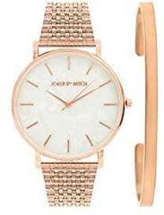 Joker & Witch Analog Women's Watch White Dial Rose Gold Colored Strap